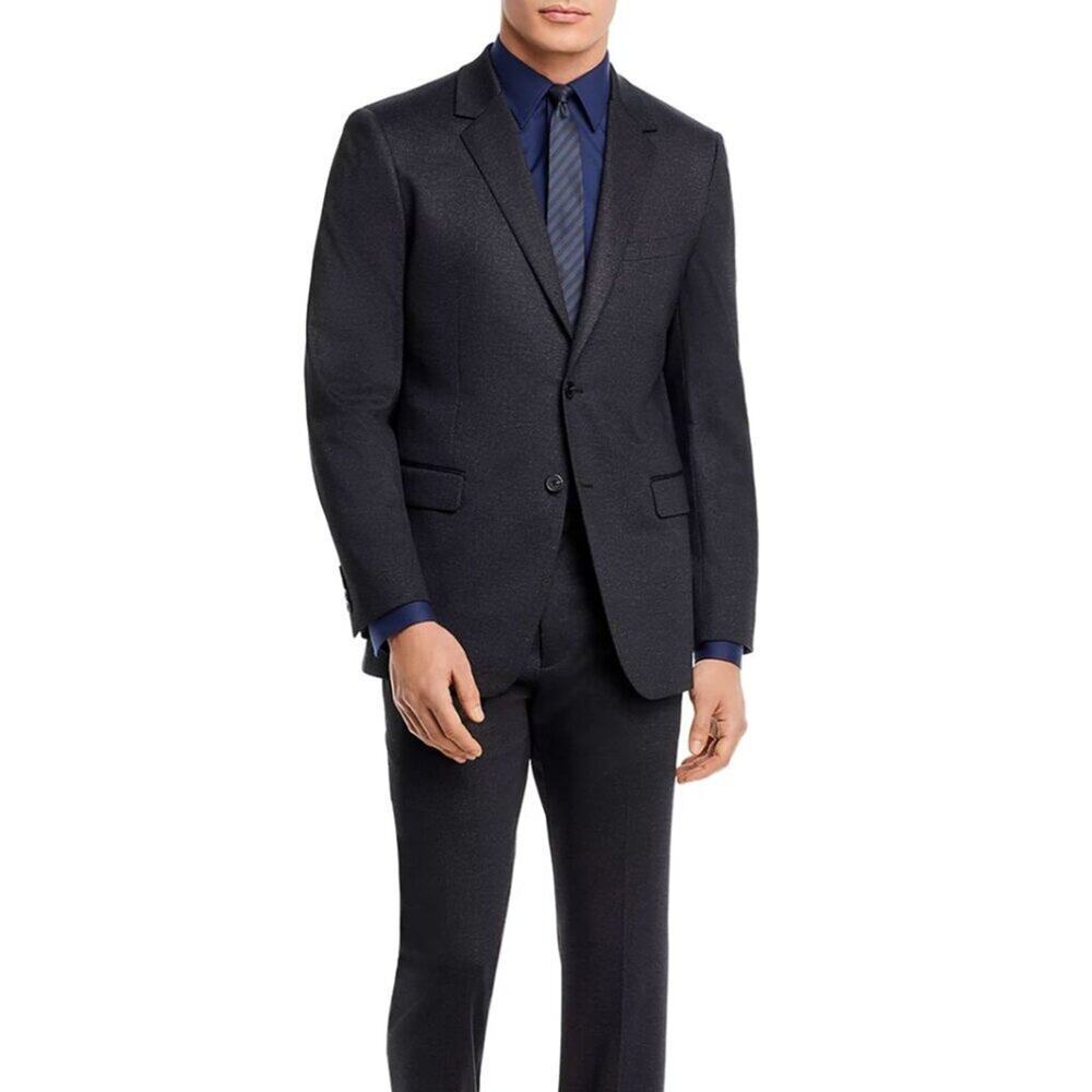 Theory Men's Xylo Tonal Knit Twill Regular Fit Sport Coat Blazer Black 40R NWT